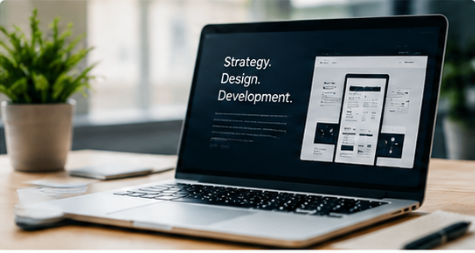 Digital design and development on a laptop